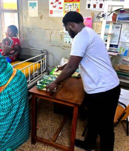 Mr. Dan with the items to give